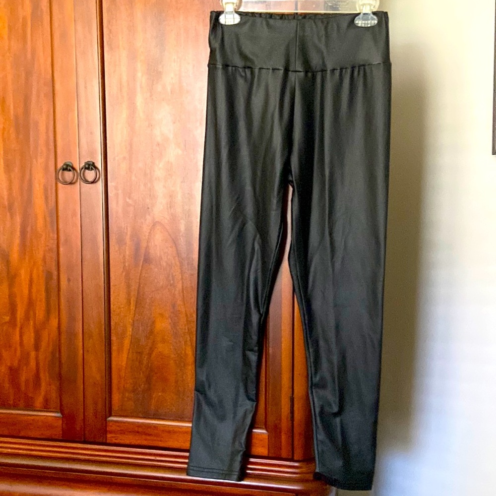 Black pleather pants from SHEIN